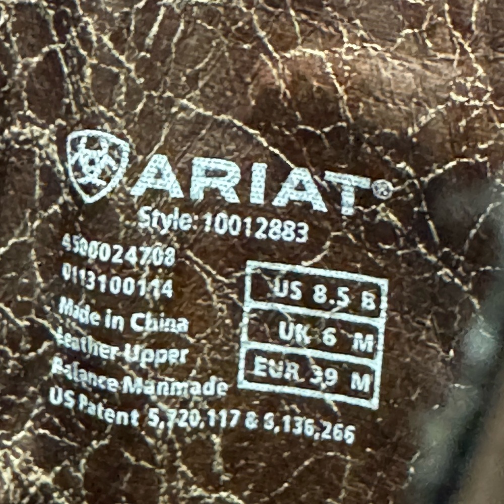 Ariat Tan Leather Embroidered Mid-Calf Heeled Boots - Picture 5 of 9